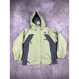 THE NORTH FACE Mint Green Nylon HYVENT RAIN JACKET Windbreaker Hike Coat Women L